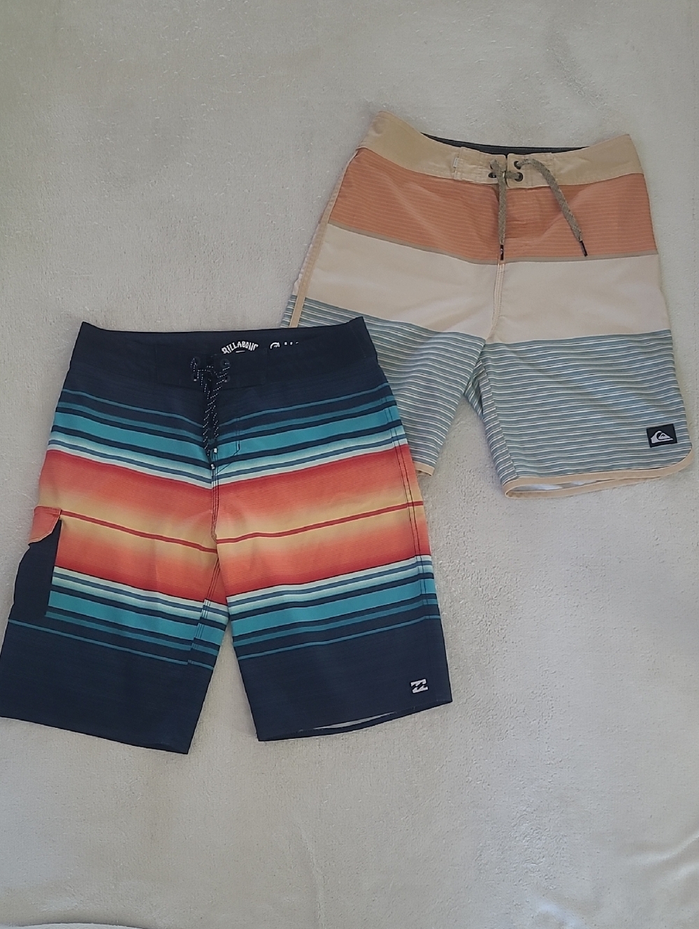 Quicksilver & Billabong Board Shorts Bundle Male Size 27 Striped Surf Swim Beach